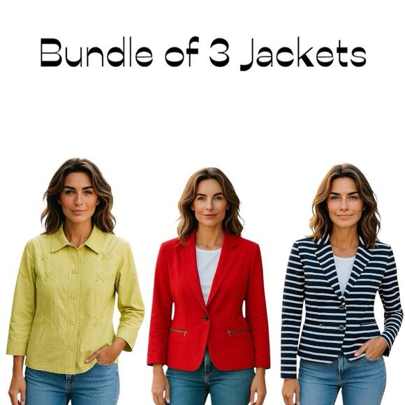 Bundle of 3 Jackets Boho Chic Coastal Cruise Vacation Feminine Y2K  Size S - Picture 1 of 13